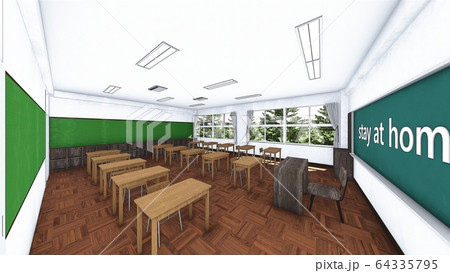 小学校 教室 自宅学習 stay at homeイラスト54 小学校 教室 自宅学習 stay at homeイラスト54 64335795