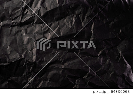 Texture of crumpled black paper. Creative vintage 64336068