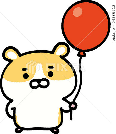 風船を持つゴールデンハムスター 64336512