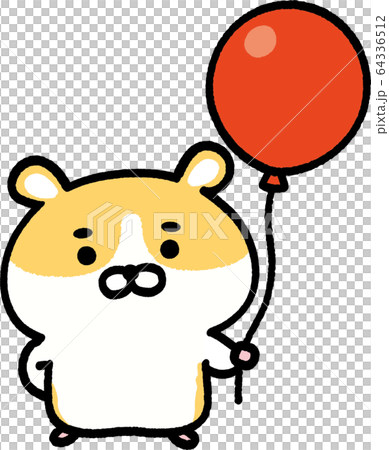 Golden hamster with balloons 64336512