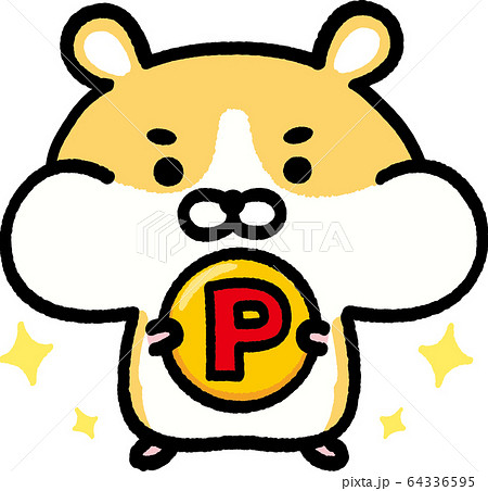 ポイントを貯めるゴールデンハムスター 64336595