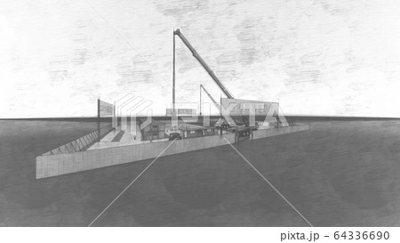 突貫工事　コロナ病院　医療崩壊　3期工事 イラスト84 64336690