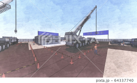 突貫工事　コロナ病院　医療崩壊　2期工事 イラスト18 64337740
