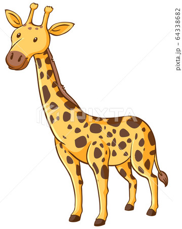 Cute Giraffe Standing On White Backgroundのイラスト素材