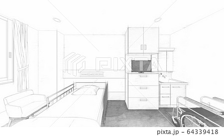 病室 個室2 イラスト4のイラスト素材