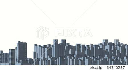 Panorama cityscape Sketch. Architecture sketch - 64340237