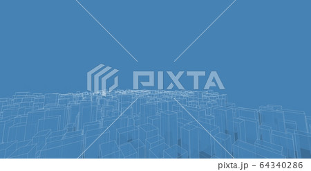 3D illustration architecture building perspective 64340286