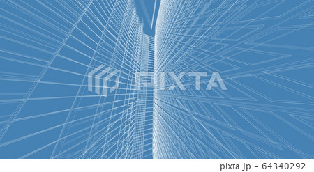 3D illustration architecture building perspective 3D illustration architecture building perspective 64340292