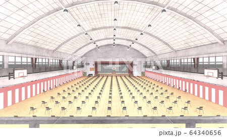 体育館 入学式 学校 椅子少ない コロナウイルス イラスト87 体育館 入学式 学校 椅子少ない コロナウイルス イラスト87 64340656