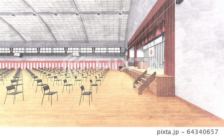 体育館 入学式 学校 椅子少ない コロナウイルス イラスト84 体育館 入学式 学校 椅子少ない コロナウイルス イラスト84 64340657