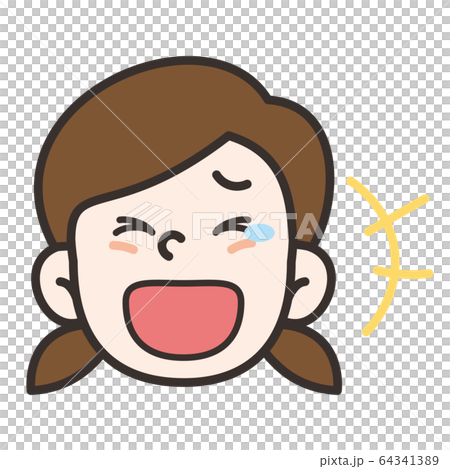 Girl front face laugh 64341389