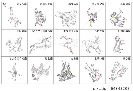 冬の星座影あり白枠名称 64343208