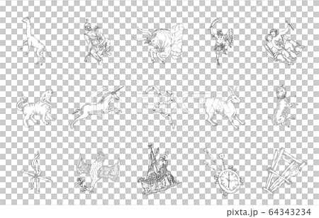 冬の星座影あり線なし白 64343234