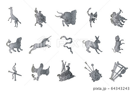 冬の星座影あり線なし 64343243