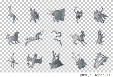 冬の星座影あり線なし 64343243