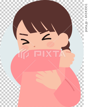 Cough, sneeze, girl with sleeves 64343931