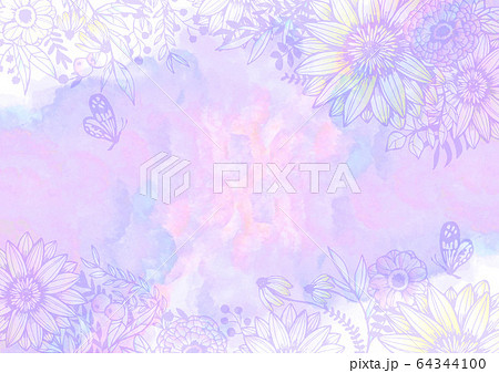 水彩の背景素材 ウォーターカラー レトロ 絵の具 紫 藤色のイラスト素材
