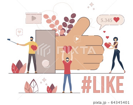 Popularity Among Online Users Flat Vector Concept 64345401