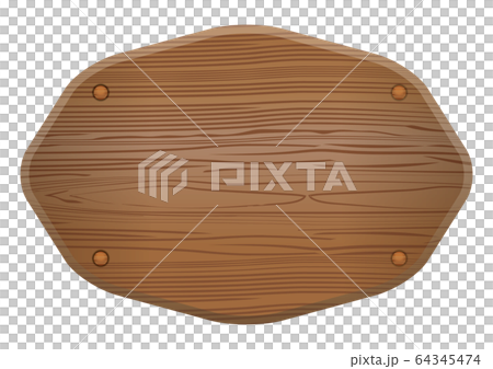 Illustration board brown of wood board with wood grain | Background material for title back and catch copy banner 64345474