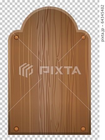 木目のある木の板のイラストボード ブラウン タイトルバック キャッチコピーバナー用背景素材のイラスト素材