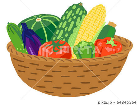 vegetables basket cartoon
