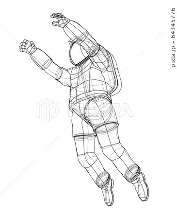 Astronaut concept. Vector rendering of 3d 64345776