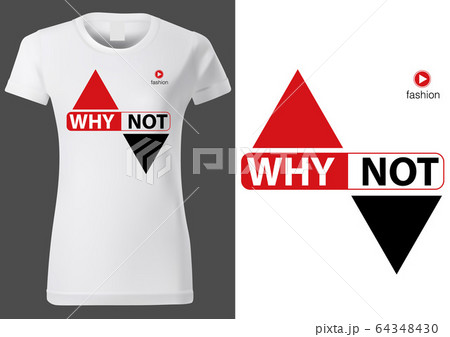 Women White T-shirt with Inscription Why Not 64348430