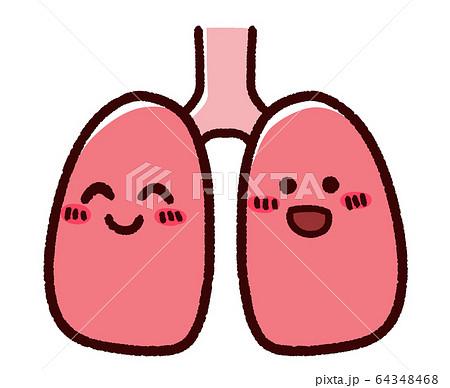 かわいい肺 笑顔 健康のイラスト素材