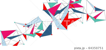 Line points connections, triangular technology design. Abstract geometric background 64350751