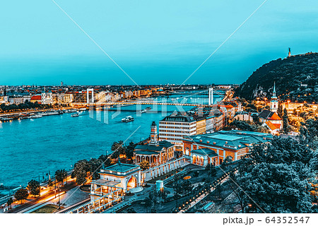 Panorama View on Elisabeth Bridge and Panorama View on Elisabeth Bridge and 64352547
