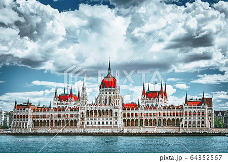 Hungarian Parliament at daytime. Budapest. One of Hungarian Parliament at daytime. Budapest. One of 64352567