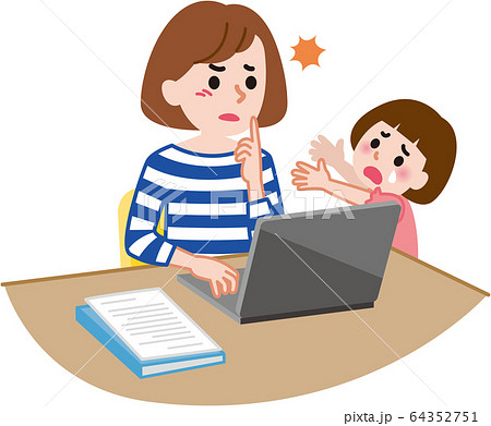 テレワーク　子育て 64352751