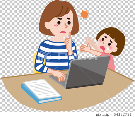 テレワーク　子育て 64352751