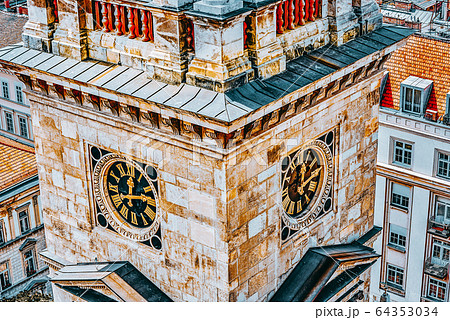 Bell tower of St.Stephen Basilica in Budapest at Bell tower of St.Stephen Basilica in Budapest at 64353034