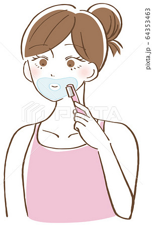 シェービングする女性 イラストのイラスト素材