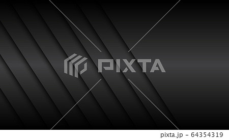 Black material design background with diagonal shadows, modern abstract widescreen 64354319