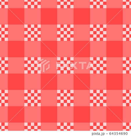 Checkered seamless pattern. Red color cell. Kitchen fashion texture print design. Vector stock illustration background. 64354690