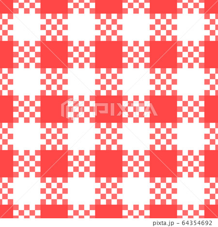 Checkered seamless pattern. Red and white color. Kitchen surface texture print design. Vector stock illustration background. Vichy cage 64354692