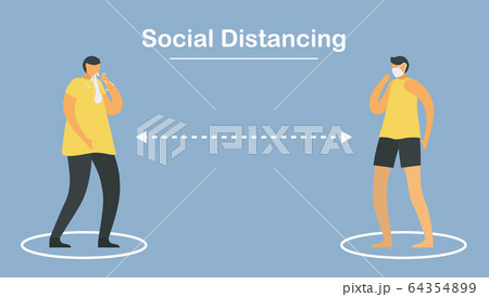 Social distancing. Stay away from people. Save life from coronavirus outbreak. Vector illustration designs in flat style. 64354899