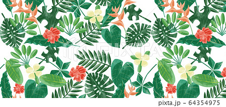 トロピカル南国風夏パターンのイラスト素材