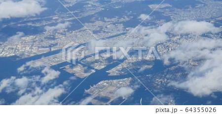 高空写真 シンガポール上空 湾 Singapore 高空写真 シンガポール上空 湾 Singapore 64355026