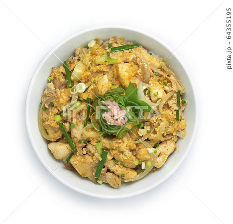 Oyakodon Chicken with Egg,spring onions ontop Rice Oyakodon Chicken with Egg,spring onions ontop Rice 64355195