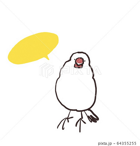 話す白文鳥 ふきだし のイラスト素材