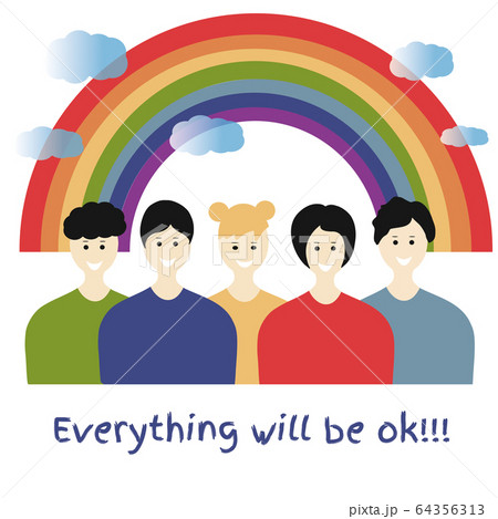 Hope Coronavirus Rainbow concept. Motivational Hope Coronavirus Rainbow concept. Motivational 64356313