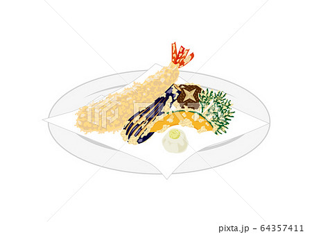 天ぷらイラストのイラスト素材