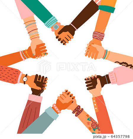 Illustration of hands holding each other 64357798