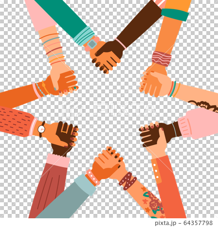 Illustration of hands holding each other 64357798
