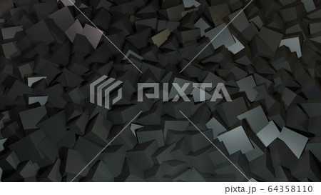 Black cube abstract texture background. 3d rendering 64358110
