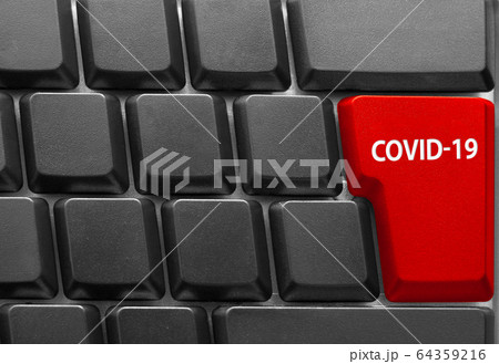 COVID 19 key on keyboard 64359216