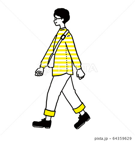 歩く若い男性 歩く若い男性 64359629